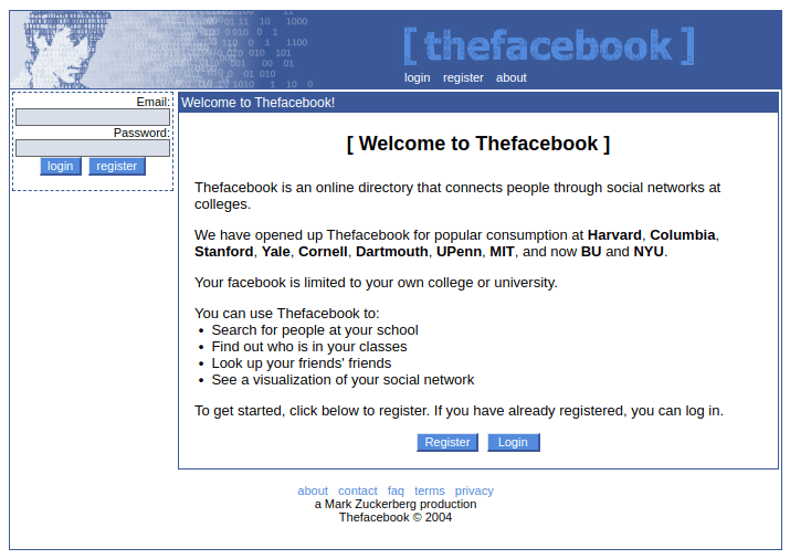 TheFacebook, Facebook in 2004